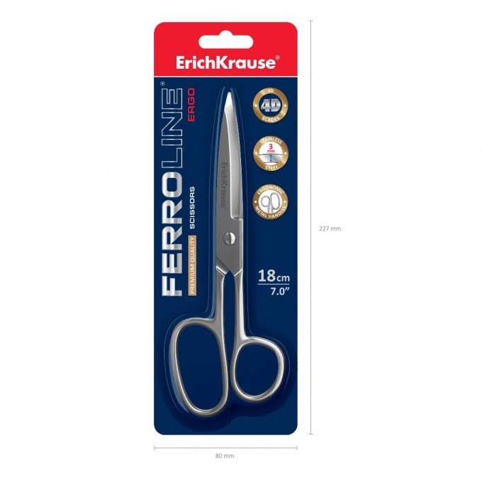 Forbici ErichKrause Ferro Full Metal 18 cm – Blister 1 pz – Lame 4D in Acciaio Inox Forbici ErichKrause Ferro Full Metal 18 cm – Blister 1 pz – Lame 4D in Acciaio Inox