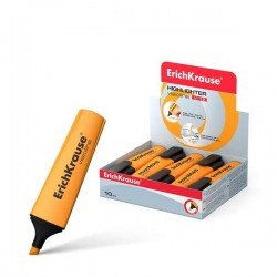 1 Evidenziatore fluorescente Erichkrause Visioline V-12 - Punta smussata - Inchiostro a base d'acqua - Colore arancione