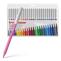 Pennarelli a Punta Fine ErichKrause – Set da 24 Colori – Astuccio in PVC con Gancio Pennarelli a Punta Fine ErichKrause – Set da 24 Colori – Astuccio in PVC con Gancio