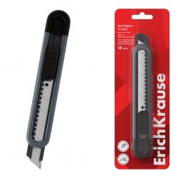 Taglierino ErichKrause Butterfly Classic 18 mm – Blocco Automatico – Grigio – Blister 1 pz