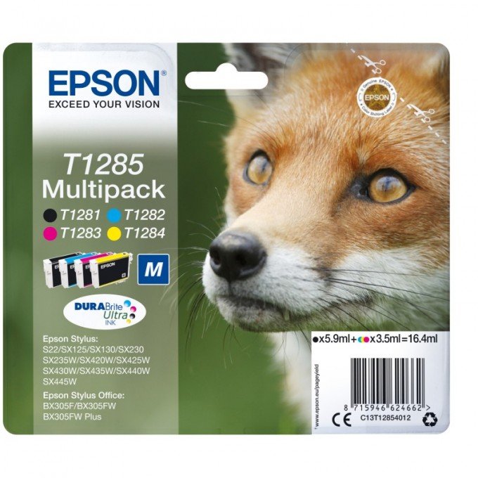 Cartucce Epson Fox T1285 Originali Multipack (Nero + Colori)