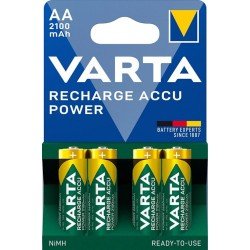 Batteria Ricaricabile Stilo AA - Nichel-Metallo Idruro (NiMH) - 1,2 V - 4 pz - 2100 mAh