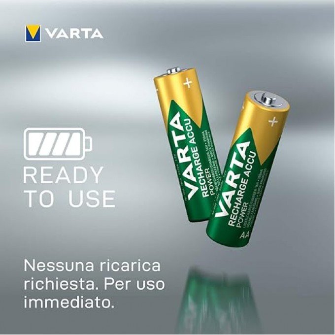 Batteria Ricaricabile Stilo AA - Nichel-Metallo Idruro (NiMH) - 1,2 V - 4 pz - 2100 mAh