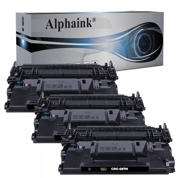 3 Toner Canon 057H CON CHIP Nero Compatibile