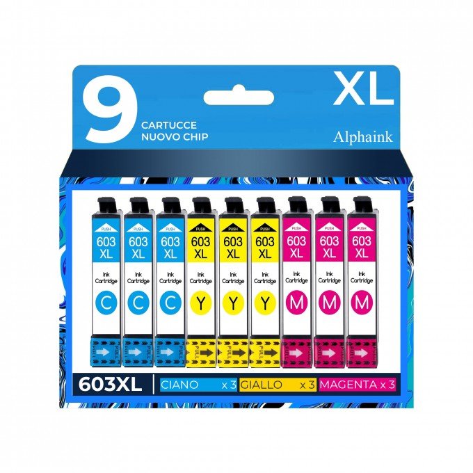 9 Cartucce Epson T603XL Colore Compatibili 