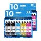 20 Cartucce Epson T502XL C13T02W64020 Nero + Colore Compatibili