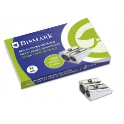 Bismark Temperino doppio in metallo per matite normali o spesse - Colore acciaio Bismark Temperino doppio in metallo per matite normali o spesse - Colore acciaio