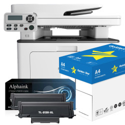 Stampante Pantum BM5100ADW con WiFi, Scanner Fronte Retro Automatico, Stampa Fronte Retro Automatica, 2 Toner TL-5120-XL 5 Risme di Carta A4 75gr Golden Star