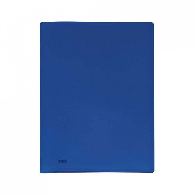 Portalistino Favorit Formato A4 20 Buste Trasparenti Finitura in Buccia d'Arancia Colore Blu