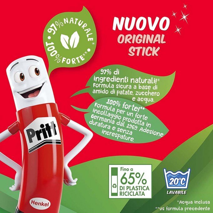 Pritt Colla Stick 40g con una tenuta forte per uso scuola e ufficio Pack da 1