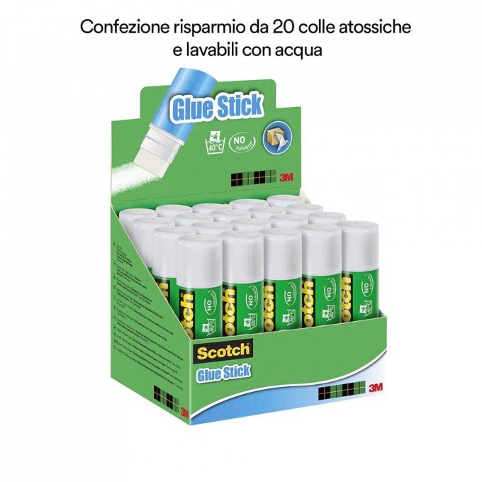 Colla Stick 21 gr. Scotch Senza Solventi Lavabile con Acqua