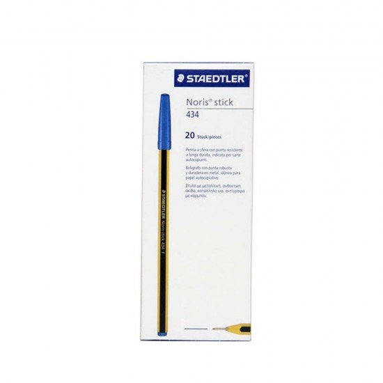 Staedtler Noris Stick Blu Penna a Sfera, 1 mm, Confezione da 20 penne
