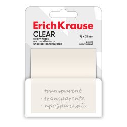 Post it in plastica ErichKrause Clear, 75х75 mm, 50 fogli, trasparenti Post it in plastica ErichKrause Clear, 75х75 mm, 50 fogli, trasparenti