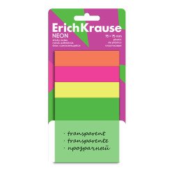 Post it in plastica ErichKrause Neon, 75х75 mm, 40 fogli, 4 colori Post it in plastica ErichKrause Neon, 75х75 mm, 40 fogli, 4 colori
