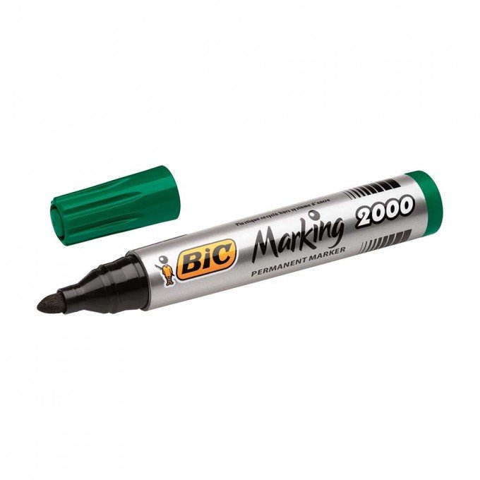 BIC Marking 2000 Pennarelli Indelebili Colore Verde Punta Tonda (1.7 mm) Confezione da 12 Marcatori