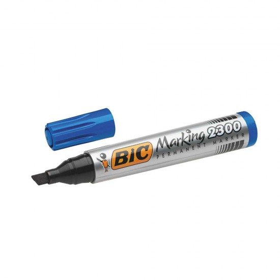 BIC Marking 2300 Pennarello Permanente Colore Blu Punta Resistente 3.7 5.5 mm Confezione da 12 Marcatori