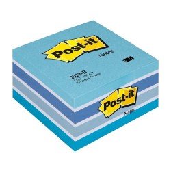 Post it Super Sticky Cubo da 450 Foglietti Adesivi 76 mm x 76 mm Multicolore Azzurro Pastello Blu Smeraldo Blu Cielo Blu Ultra Bianco
