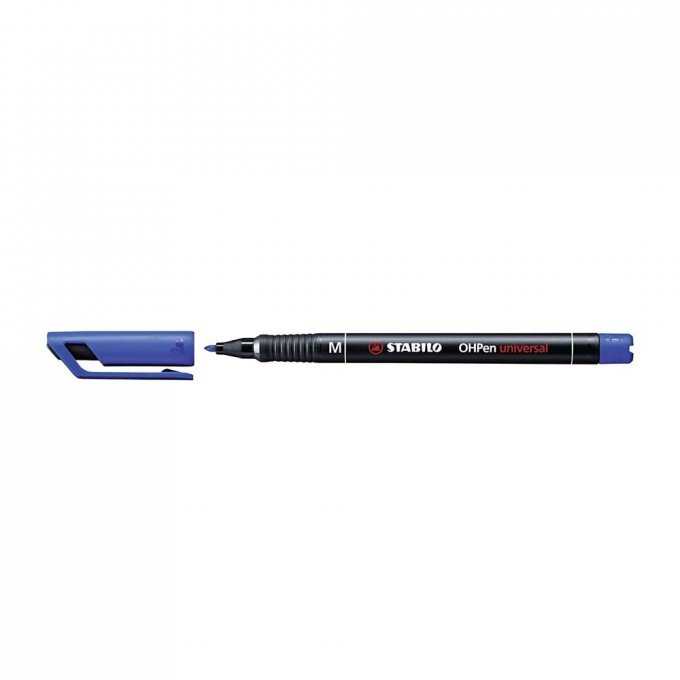 Marcatore STABILO OHPen universal Permanente Tratto Medio (1 mm) Confezione da 10 Colore Blu