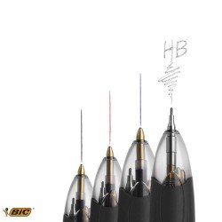 BIC 4 Colori Penne a Sfera a Scatto 3 Colori + 1 Matita Mine HB da 0.7 mm 