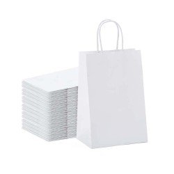 Sacchetto Shopper Colore Bianco 16x8x21 cm Confezione da 25