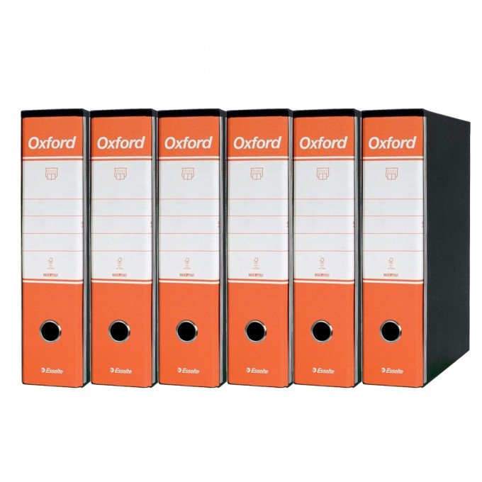 Esselte Oxford Registratore Archivio Dorso 8 cm G-85 Colore Arancione Confezione da 6