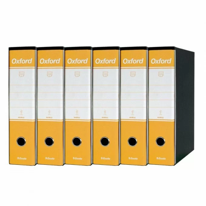 Esselte Oxford Registratore Archivio Dorso 8 cm G-85 Colore Giallo Confezione da 6