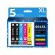 5 Cartucce Epson T604XL C13T10H14010 Nero + Colore Compatibili 