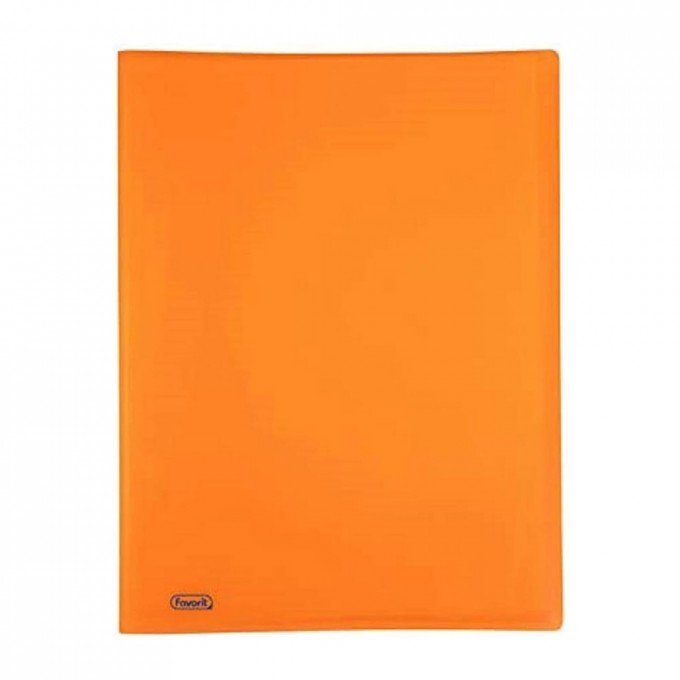 Portalistino Favorit Formato A4 40 Buste Trasparenti Finitura in Buccia d'Arancia Colore Arancione