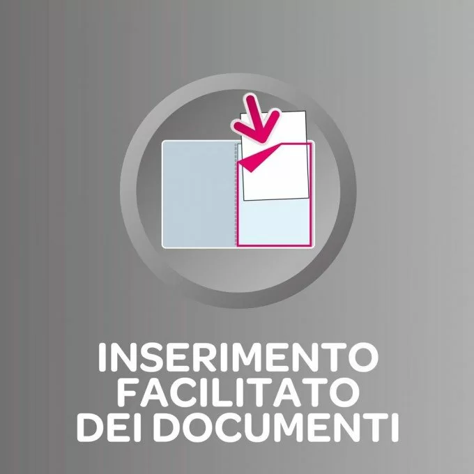 Portalistino Favorit Formato A4 40 Buste Trasparenti Finitura in Buccia d'Arancia Colore Viola