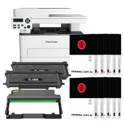 Stampante Pantum M7100DW con WiFi, Scanner + 2 Toner Compatibile TL410XL da 6000 Copie cadauno + Tamburo DR-410 + 10 Risme di Carta A4 da 75gr