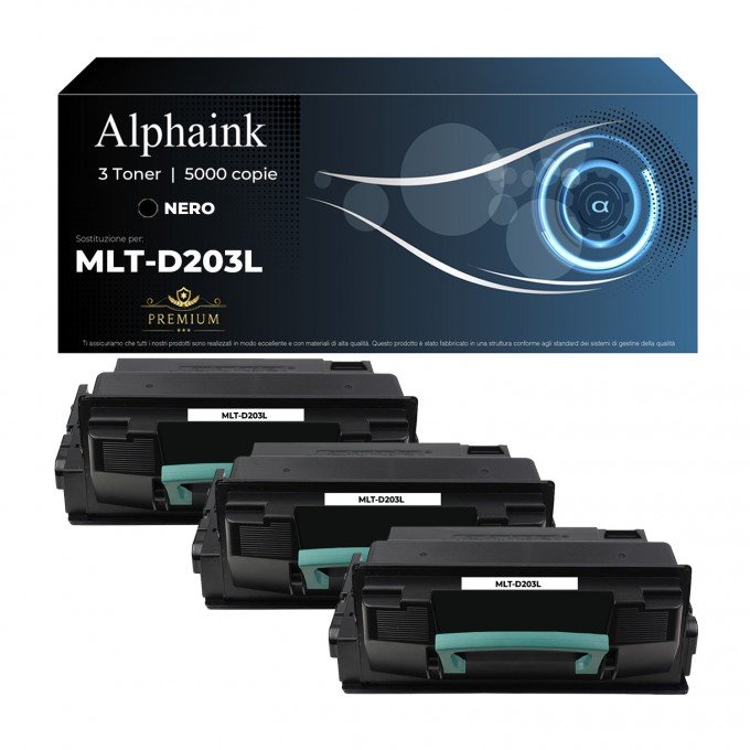 3 Toner Samsung MLT-D203L SU897A Nero Compatibili 3 Toner Samsung MLT-D203L SU897A Nero Compatibili