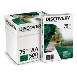 Carta A4 75 gr  Discovery Navigator - 5 Risme Per Stampante, Ufficio, Fotocopie, Multiuso - Bianca