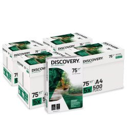Carta A4 75 gr Discovery Navigator - 20 Risme Per Stampante, Ufficio, Fotocopie, Multiuso - Bianca