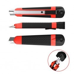 Taglierino con Sistema di ritenzione della lama autobloccante con divisore della lama incorporato Taglierino con Sistema di ritenzione della lama autobloccante con divisore della lama incorporato