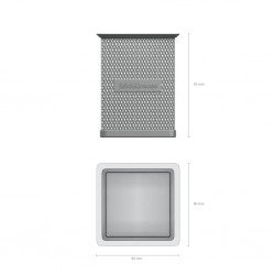 Portapenne quadrato classico Erichkrause Compass - Comoda organizzazione sulla scrivania - Materiale leggero traforato - Colore argento