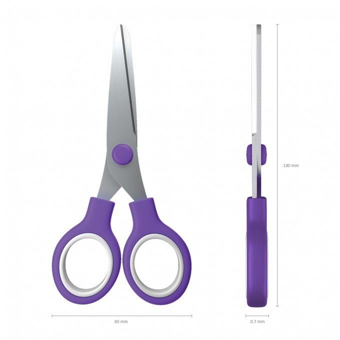 Forbici junior standard Erichkrause - Lame in acciaio inox - Estremità arrotondate - Resistenti alla corrosione - Impugnature in plastica per uso intensivo - Colori assortiti