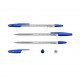 50 Penne a sfera Erichkrause R-301 Classic Stick 1.0 - Corpo esagonale trasparente - Punta da 1,0 mm - Inchiostro ad asciugatura rapida - Colore Blu