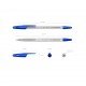 50 Penne a sfera Erichkrause R-301 Classic Stick 1.0 - Corpo esagonale trasparente - Punta da 1,0 mm - Inchiostro ad asciugatura rapida - Colore Blu