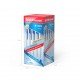 50 Penne a sfera Erichkrause R-301 Classic Stick 1.0 - Corpo esagonale trasparente - Punta da 1,0 mm - Inchiostro ad asciugatura rapida - Colore Blu