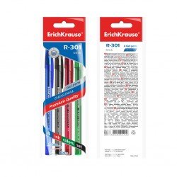 Set di 4 penne a inchiostro gel ErichKrause R-301 Gel Stick Original 0,5, colore inchiostro: blu, nero, rosso, verde (in busta) Set di 4 penne a inchiostro gel ErichKrause R-301 Gel Stick Original 0,5, colore inchiostro: blu, nero, rosso, verde (in busta)