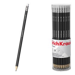 Matita di grafite ErichKrause Jet Black, esagonale, con gomma HB (tubo da 42 pezzi) Matita di grafite ErichKrause Jet Black, esagonale, con gomma HB (tubo da 42 pezzi)