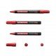 12 Pennarelli permanenti Erichkrause P-200 - Punta a forma di proiettile - Resistente all'acqua e ai raggi UV - Colore rosso