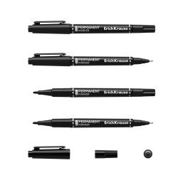 Pennarello indelebile doppia faccia ErichKrause Double P-80, colore inchiostro: Nero Pennarello indelebile doppia faccia ErichKrause Double P-80, colore inchiostro: Nero