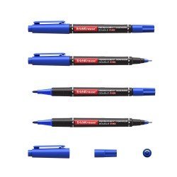 Pennarello indelebile doppia punta ErichKrause Double P-80, colore inchiostro: blu Pennarello indelebile doppia punta ErichKrause Double P-80, colore inchiostro: blu