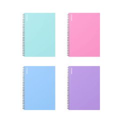 Quaderno a spirale ErichKrause, pastello, assortiti, A5, 80 fogli, a quadretti, copertina in plastica Quaderno a spirale ErichKrause, pastello, assortiti, A5, 80 fogli, a quadretti, copertina in plastica