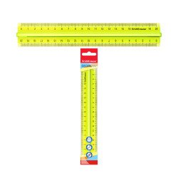 Righello di plastica con supporto ErichKrause Neon, 20 cm, giallo, in sacchetto di plastica