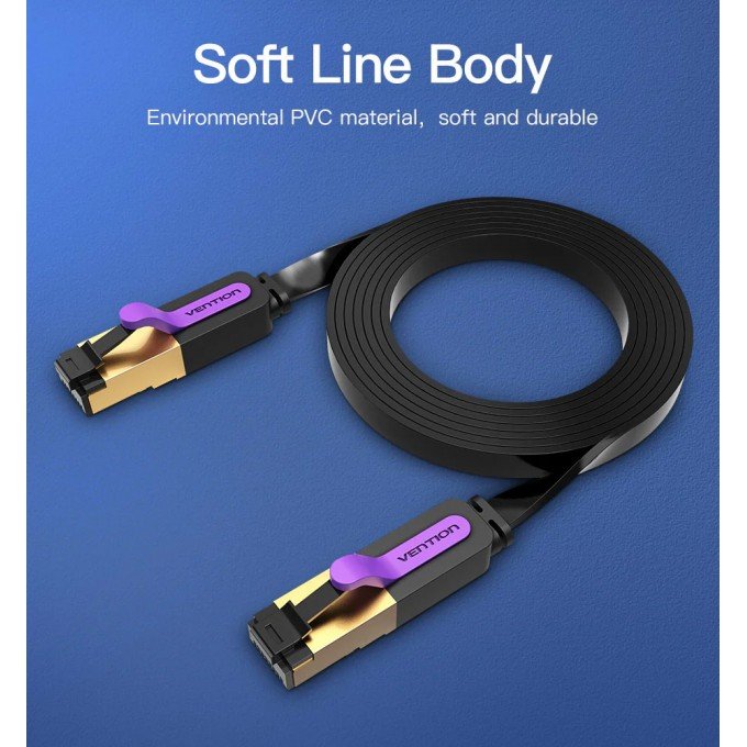 Vention Cavo di Rete Cat.7 - 5 metri - Colore Black - STP RJ45 Vention Cavo di Rete Cat.7 - 5 metri - Colore Black - STP RJ45