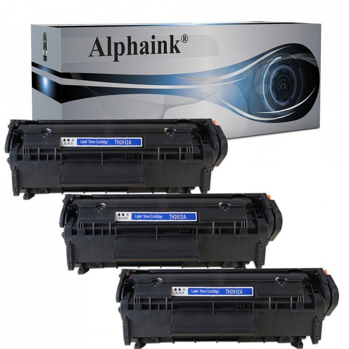 3 Toner HP Q2612A 12A Nero Compatibili