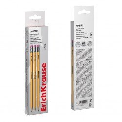 Matita di grafite ErichKrause Amber, esagonale, con gomma, HB (in confezione da 12 pz.) Matita di grafite ErichKrause Amber, esagonale, con gomma, HB (in confezione da 12 pz.)