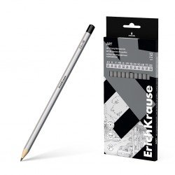 Set di 12 matite di grafite ErichKrause Art, esagonali, 2Н, Н, F, HB, В, 2В, 3В, 4В, 5В, 6В, 7В, 8В (in scatola)